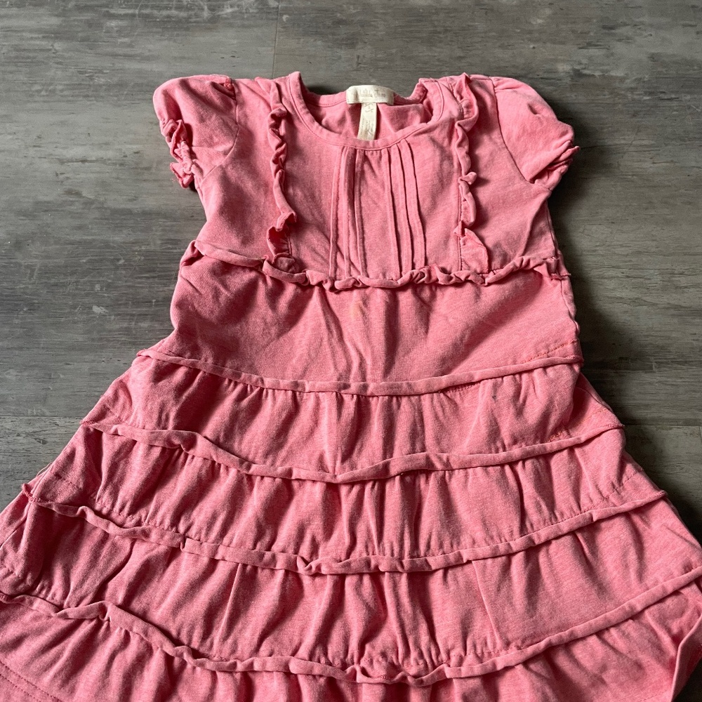 Pink, puffy sleeves, ruffle dress size 4 Matilda, Jane